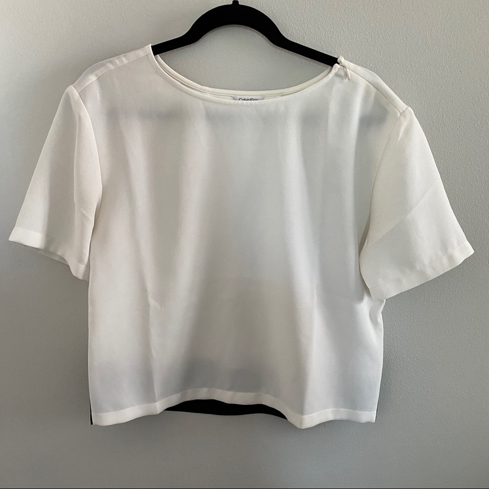Calvin Klein Short Sleeve White Blouse